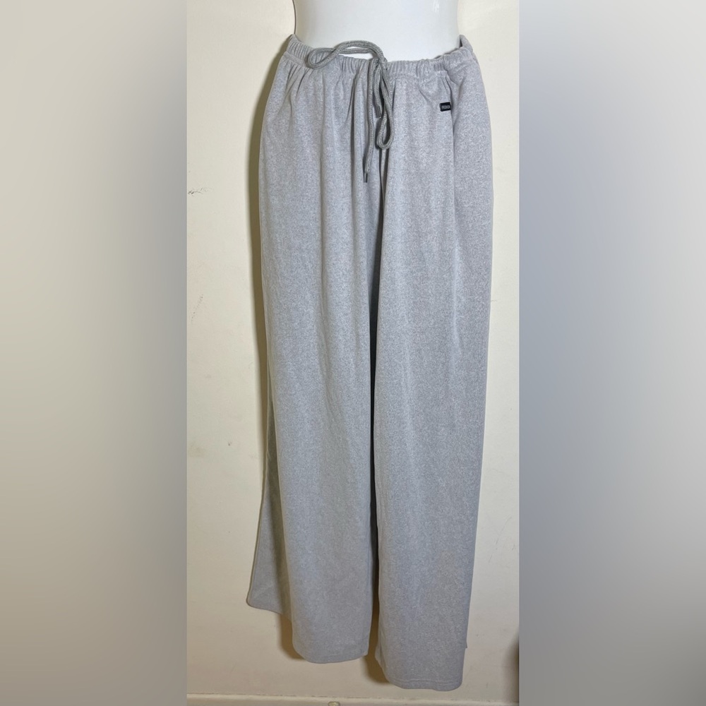 Sz L(8-10) ladies Shein Gray Wide-Leg Sweatpants with pockets &drawstring fleece - Picture 6 of 11